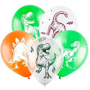 Динозавры, Ассорти Пастель-Кристал, латексный шар