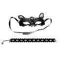Набор карнавальный "Кошка" Черный, 2 предмета  / маска и чокер