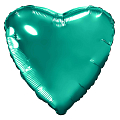 Сердце Бирюзовый, фольгированный шар