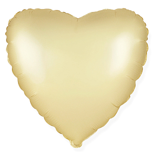 Сердце Золото сатин / Satin pastel gold, фольгированный шар