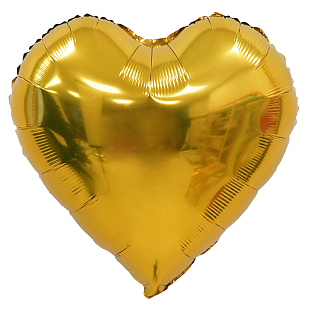 Сердце Золото / Gold, фольгированный шар