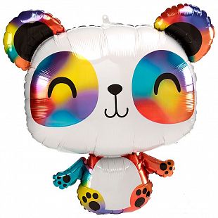 Радужная панда, фольгированный шар