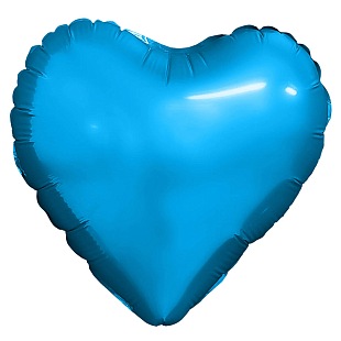Сердце Синий в упаковке, фольгированный шар