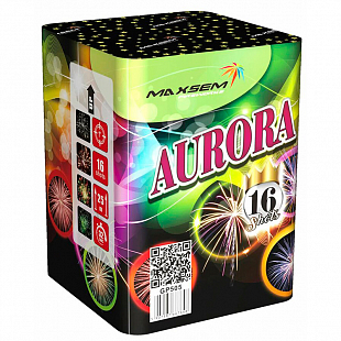 Батарея салютов "Аврора" 1" 16 выстр, 30 сек. 4 эффекта