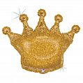 Корона золотая Голография, фольгированный шар