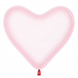 Сердце Розовый, Кристал Пастельный / Pink / Латексный шар
