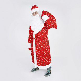 Карнавальный костюм "Дед Мороз" красный плюш