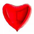 Сердце Красный / Red, фольгированный шар