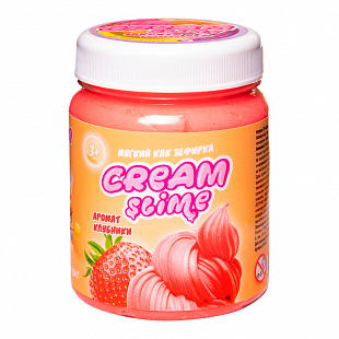 Слайм "Cream Slime" Кремовая текстура с ароматом клубники