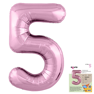 Цифра 5 Фламинго Slim в упаковке, фольгированный шар