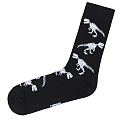 Подарочные носки "с Динозавром" ЧБ, Черные