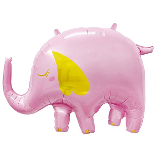 Слоник розовый, фольгированный шар