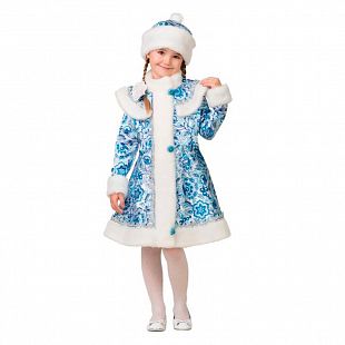 Карнавальный костюм "Снегурочка сатин узорная" 
