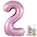 Цифра 2 Фламинго Slim в упаковке, фольгированный шар