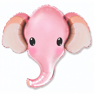Слоник розовый голова мини, фольгированный шар