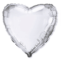 Сердце Серебро / Silver, фольгированный шар
