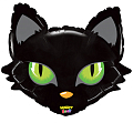 Черный кот голова, фольгированный шар