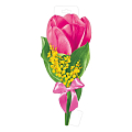 Плакат "Розовый тюльпан с веточкой мимозы" 