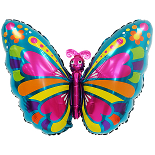 Радужная бабочка, фольгированный шар