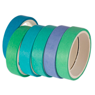 Декоративная клейкая лента Ассорти, Голубой, Зеленый, Фиолетовый