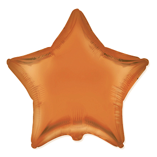 Звезда Оранжевый сатин / Satin Orange, фольгированный шар
