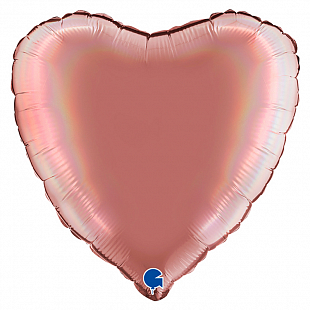 Сердце Розовый платина Голография 