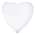 Сердце Белый / White, фольгированный шар