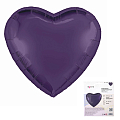 Сердце Темно-фиолетовое в упаковке, фольгированный шар