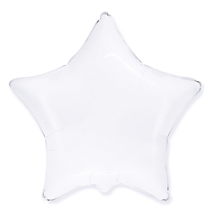 Звезда Белый / White, фольгированный шар