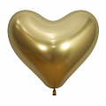 Сердце Золото, Рефлекс (Зеркальные шары) / Reflex Gold / Латексный шар