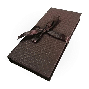 Подарочная коробка для денег "Строгий шоколадный, тиснение ромб"