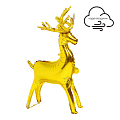 Ходячая фигура Олень золотой 3D, фольгированный шар