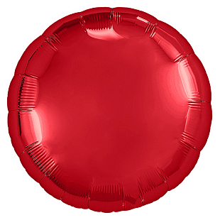 Круг Красный, фольгированный шар