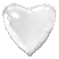 Сердце Белый блеск, фольгированный шар