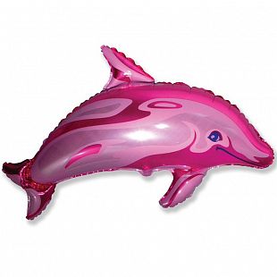 Дельфинчик (фуксия), фольгированный шар