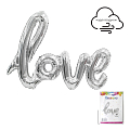Надпись "LOVE" Серебро в упаковке, фольгированный шар