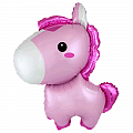 Лошадка розовая, фольгированный шар