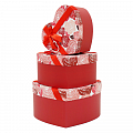 Набор подарочных коробок 3 в 1 "С любовью. Розы" Красный с бантом