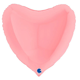 Сердце Розовый Матовый / Heart Matte Pink, фольгированный шар