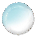 Круг Бело-голубой градиент / White-Blue gradient, фольгированный шар