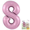 Цифра 8 Фламинго Slim в упаковке, фольгированный шар