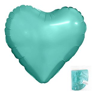 Сердце Бискайский зеленый, фольгированный шар
