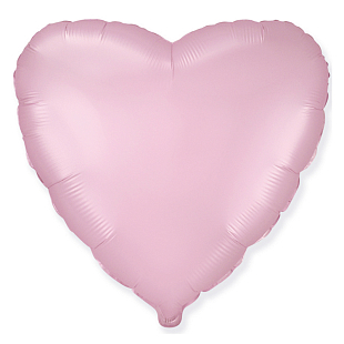 Сердце Розовый сатин / Satin pastel pink, фольгированный шар