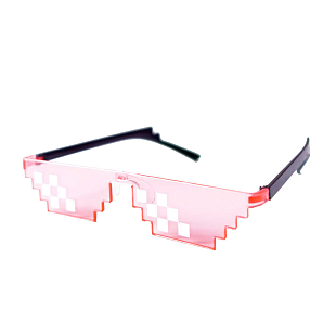 Карнавальные очки "Пиксели" Стиляга розовые