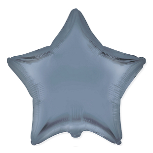 Звезда Стальной голубой сатин / Satin steel Blue, фольгированный шар
