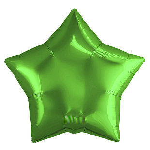 Звезда Зеленый в упаковке, фольгированный шар