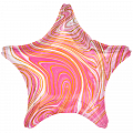Звезда Розовый мрамор, фольгированный шар