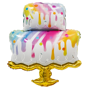 Торт радуга, фольгированный шар