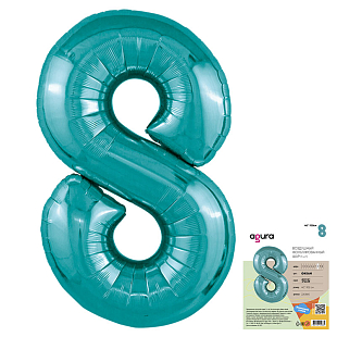 Цифра 8 Океан Slim в упаковке, фольгированный шар