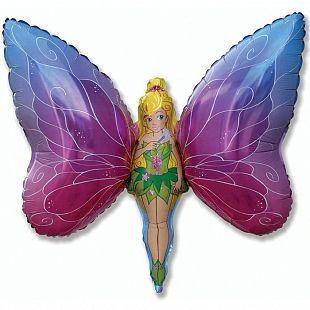 Девочка - бабочка мини, фольгированный шар